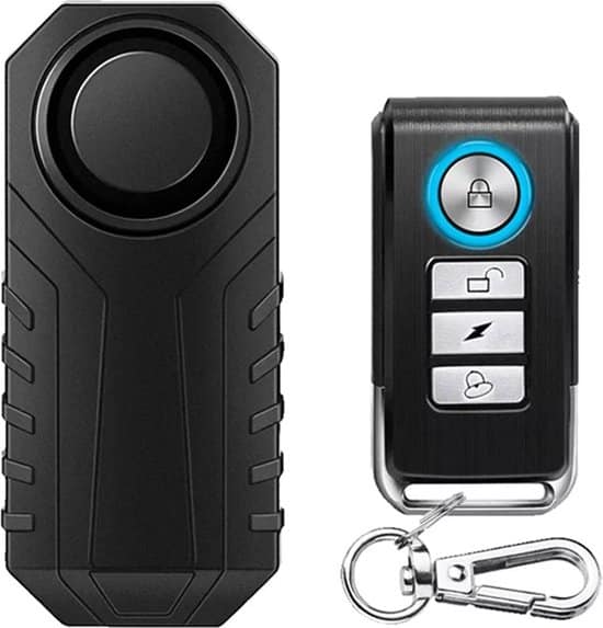 Fietsalarm met Afstandsbediening - Alarm voor Scooter, E Bike en Fatbike - Alarmsysteem Waterdicht - Fietsslot 1 Fatbike Shopper Fietsalarm met Afstandsbediening - Alarm voor Scooter, E Bike en Fatbike - Alarmsysteem Waterdicht - Fietsslot